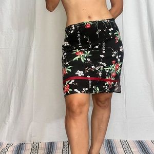 Low rise y2k cherry blossom skirt